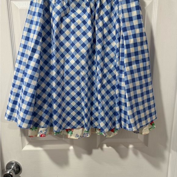 NWT Matilda Jane women’s Blue Checkered Skirt with Floral Accents, size S - Picture 7 of 9